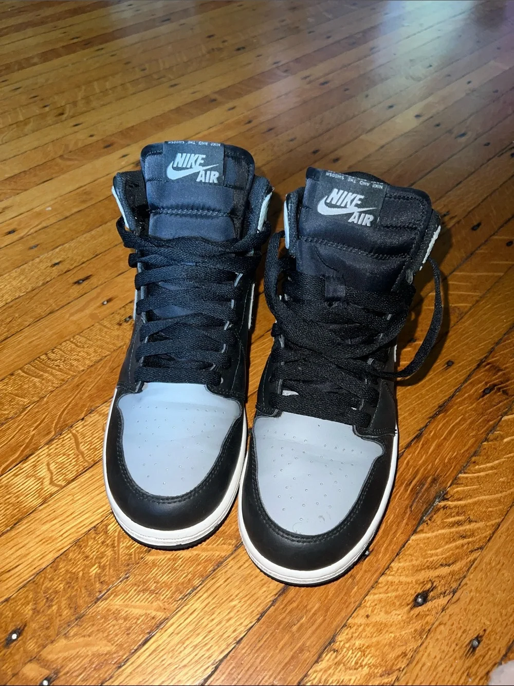 Nike Air Jordan 1 Mid Black and Grey/White